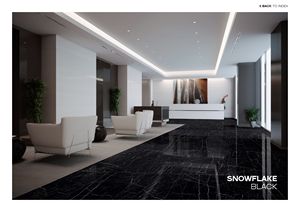 Carreaux en porcelaine SNOWFLAKE BLACK de style européen moderne 600x1200mm, finition brillante, texture solide, antibactériens, antidérapants - Product Image 2