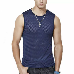 เสื้อกล้ามผู้ชายแบบไม่มีแขน ระบายอากาศได้ดี ผ้าถัก เหมาะสำหรับออกกำลังกาย ดีไซน์วินเทจ สไตล์ลำลอง - Product Image 5