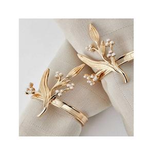 Bestest Design Soporte de anillo de tejido de aluminio Juego de 2 Soporte de anillo de servilleta de la mejor calidad para uso en fiestas de bodas - Product Image 6