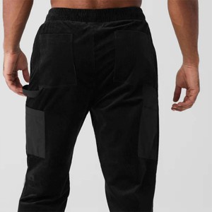 Pantalon cargo décontracté en velours côtelé pour homme avec plusieurs poches et taille élastique, confortable et décontracté - Product Image 5