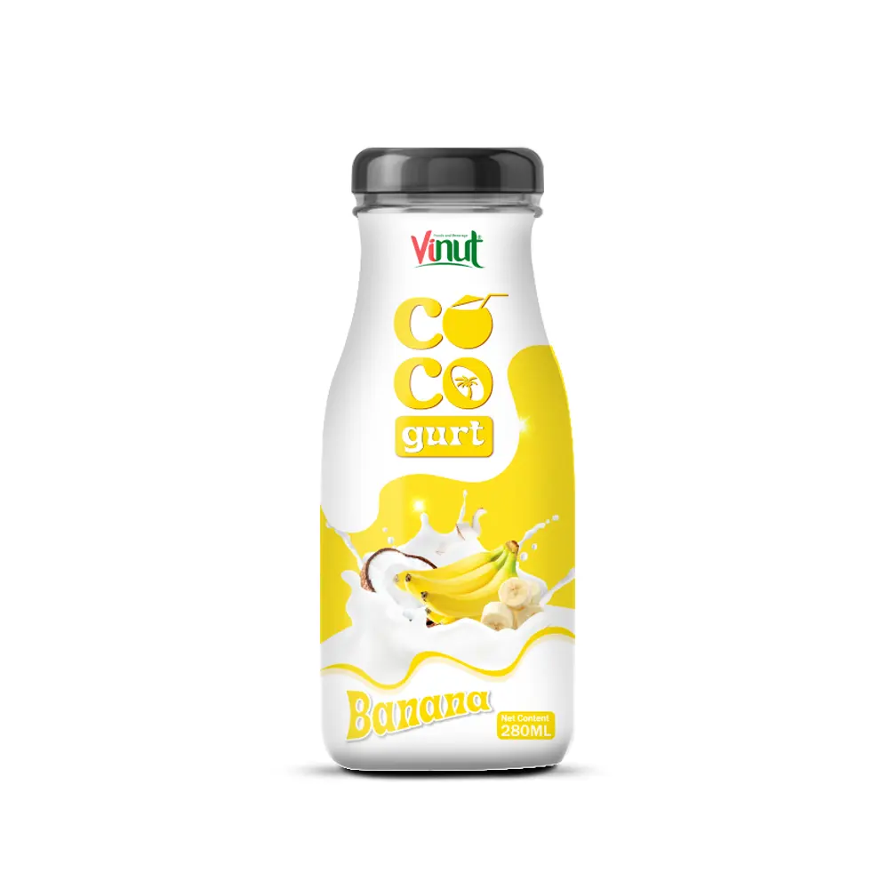 코코거트 드링크 w 바나나 | 280ml (24 팩) VINUT, 비 GMO, 무첨가 설탕, 도매 공급 업체, 무료 샘플, OEM ODM