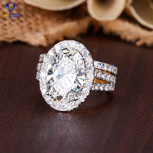 Lab-Stone Bague en or rose avec diamants 7.573 TDW Taille ovale et ronde Couleur EF-VS - Product Image 2