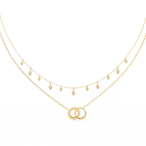 Hermoso Collar para Mujer con Diamantes Redondos Cultivados en Laboratorio, Color G en Oro Amarillo/Rosa/Blanco - Product Image 2