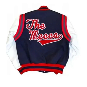 Howard University «La Mecque» Veste universitaire brodée personnalisée à double boutonnage HBCU Letterman Toile Techniques lavées d'hiver - Product Image 2