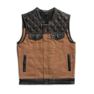 Gilet en cuir véritable pour hommes OEM Factory Durable Cowhide Outdoor Biker Style Custom Branding Wholesale Available - Product Image 1