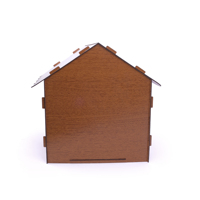 Casa para Perros de Madera Marrón Personalizada con Logotipo Impreso, Decorativa, Ligera, Plegable, para Todas las Estaciones, Moderna, para Animales Pequeños
