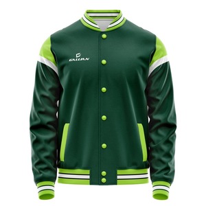 Veste universitaire en laine d'hiver personnalisée col montant imperméable respirant séchage rapide coupe ample haute rue chenille brodée - Product Image 4
