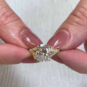 IGI Certified 4.00tcw Lab <b>Diamond</b> Split Band <b>Ring</b> D-E-F VVSVS Cushioned New Generation <b>Diamond</b> <b>Rings</b> - Product Image 1