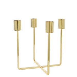 Milieu du siècle moderne Design classique or métal fil de fer anneau bougeoir 2 tailles pour la maison hôtel élégant bougie en métal - Product Image 4