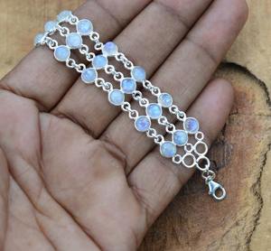 Jewelry For Women Silver Boho Style <b>Bracelet</b> Jewelry 925 Sterling Silver <b>Moonstone</b> Gemstone Trending Handmade <b>Bracelet</b> Gift For - Product Image 2