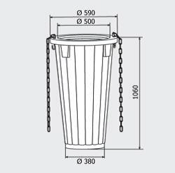 Seau jaune empilable en plastique et acier, fabriqué en Italie, conforme à la norme EN, pour le stockage de débris, découpe sur mesure, acier laminé à chaud - Product Image 2