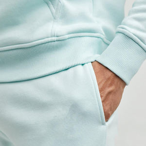 <b>Mens</b> Fitted 2-Piece Track <b>Suit</b> Solid Black with <b>White</b> Stripe Hooded Collar Eco-Friendly Customizable Design - Product Image 4