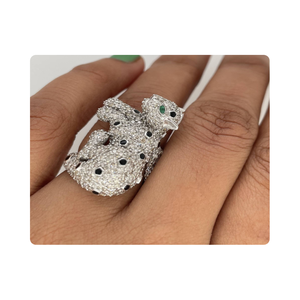Bague en or 18 carats de style panthère avec diamant naturel VS-SI certifié IGI pour mariage et anniversaire - Product Image 3