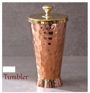 Vente en gros de gobelets en cuivre martelé avec couvercle, verres en métal faits à la main polis de haute qualité pour bars et restaurants de l'Inde - Product Image 3