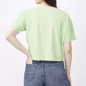 เสื้อยืดครอปสำหรับผู้หญิงเสื้อครอปทันสมัยออกแบบโลโก้ได้ตามต้องการสำหรับฤดูร้อน - Product Image 2
