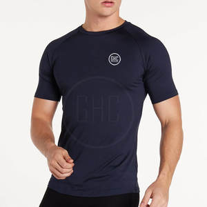 T-shirt de sport respirant pour homme, manches courtes, vêtements de musculation, spandex/polyester, écologique, personnalisable - Product Image 1
