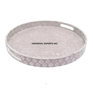 Plateau décoratif en nacre Plateau à chocolat design de forme ronde Plateau à chocolat en bois de luxe de taille personnalisée - Product Image 4