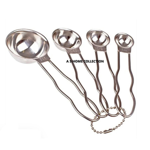 Kitchen <b>Tools</b> 4 Piece Heavy Duty Stainless Steel Metal Lowest Prices Medium Size <b>Measuring</b> Spoon Set - Product Image 4