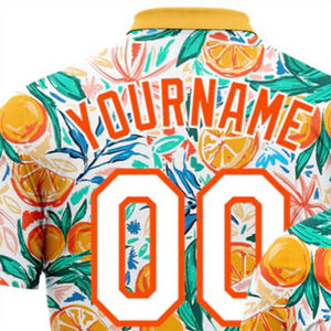 Camiseta con Estampado de Frutas Tropicales Personalizada con Nombre y Número, Transpirable, de Algodón Tejido, de Secado Rápido, Manga Corta, Informal, para Verano - Product Image 5