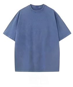 Haute qualité Polyester/coton personnalisé col rond Pro Club toile respirant coupe régulière T-Shirts impression lavage à l'acide pour hommes - Product Image 3