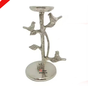 Portavelas de diseño de metal y aluminio con aspecto de flor y hoja para bodas y fiestas para hotel, restaurante y bar - Product Image 5