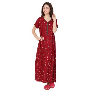 Camisón Largo Estampado de Rayón Casual para Mujer Evolve, Ropa de Dormir Tejida Súper Cómoda con Cintura Elástica y Cordón Ajustable para el Hogar en Verano - Product Image 2