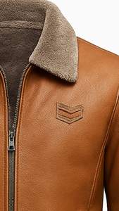 Chaqueta de Cuero Marrón Otoñal para Hombre, Estilo Retro, Talla Grande 5XL, Cuero Vacuno Natural, Corte Entallado, Abrigo de Cuero Genuino - Product Image 2
