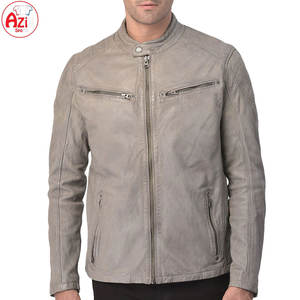 2025 hommes prix usine cuir veste d'hiver nouvelle mode personnalisé col montant avant Logo écologique coupe-vent pour la vente en gros - Product Image 1