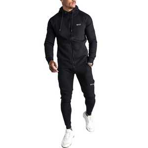 Conjunto Deportivo de Invierno para Hombre, 2 Piezas, Talla Grande, Pantalones Deportivos y Sudadera con Capucha y Cremallera, 100% Algodón Transpirable - Product Image 3