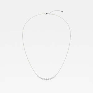 Collar de Moda con Diamante Cultivado en Laboratorio de 1.00 Ct, Corte Redondo, Centro Curvo, Hecho a Mano, Oro Blanco de 14K, Joyería de Tamaño Personalizado - Product Image 3