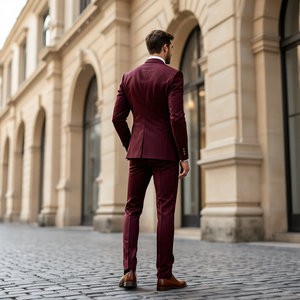 ชุดสูทลำลองสำหรับผู้ชาย ชุดสูททางการสั่งตัด 3 ชิ้น ชุดสูทเจ้าบ่าวทรงเข้ารูป ชุดสูทผู้ชายระบายอากาศได้ดี - Product Image 2