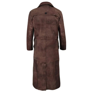 2025 Luxury Genuine Leather <b>Long</b> Coats <b>Men</b> Handmade Black Winter Outerwear Slim Fit Classic Trench <b>Jacket</b> Eco-Friendly Thick - Product Image 4