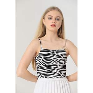 Blusas y Camisas para Mujer Topshow con Detalle de Cadena de Zebra, Disponibilidad al por Mayor - Product Image 2