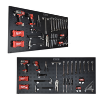 Ensemble de rangement mural pour outils de garage CSPS, 1 pièce, en acier thermolaqué noir mat, panneau perforé, hauteur 147,5 cm, OEM
