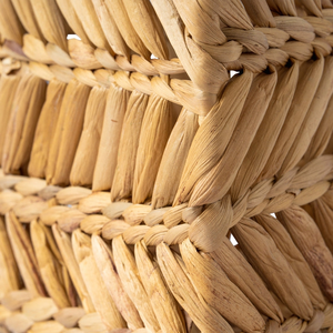 Natural Water Hyacinth Woven Basket Handcrafted Wicker <b>Storage</b> Basket with Handle for Home Decor Bathroom and Living Room Use - Product Image 2