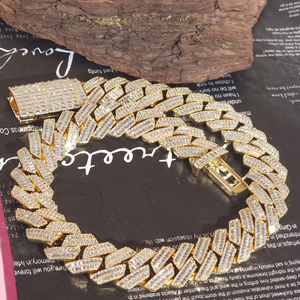 Cadena cubana de plata 925 con incrustaciones de diamantes de moissanita VVS, collar de lujo estilo hip hop para hombres y mujeres. - Product Image 3