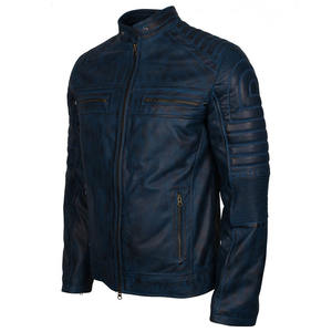 Veste en cuir personnalisée de haute qualité pour hommes Veste en toile respirante avec col montant Vêtements d'hiver à la mode - Product Image 4