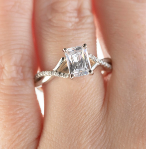 แหวนเพชรโมอิสสำหรับผู้หญิงแหวนครบรอบแต่งงานสีเงินสเตอร์ลิงดีไซน์ใหม่ - Product Image 4