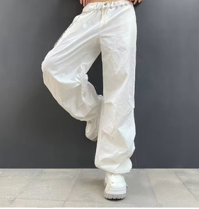 Pantalones de chándal Premium para mujer, tela de algodón suave, cintura alta, cordón ajustable, pantalones Jogger de ajuste relajado para salón y entrenamiento - Product Image 4