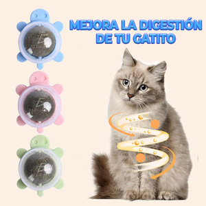 Jouet rotatif moderne en plastique et corde avec balles de catnip, design tortue, pour chats et chiens, style animation classique - Product Image 1