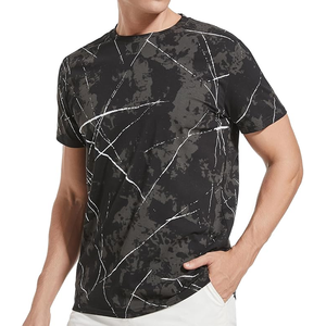 Camiseta Deportiva de Cuello Redondo para Hombre, de Algodón de Alta Calidad, Estilo Hip Hop, Ecológica, de Secado Rápido, para Fitness, Personalizable y Lisa - Product Image 1