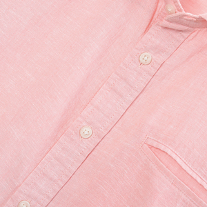 เสื้อเชิ้ตแขนยาวผู้ชายสีชมพูพาสเทลคุณภาพสูง ผ้าฝ้าย ใส่สบายสำหรับฤดูร้อน พร้อมบริการติดป้ายแบรนด์หรือรับผลิตแบบ OEM - Product Image 2