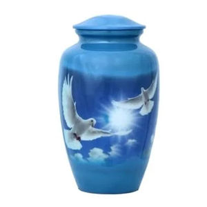 Caja de urna impresa de aluminio Cenizas de madera de aluminio Mans Caja de urnas clásicas de aluminio - Product Image 1