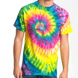Camisetas Tie Dye Personalizadas al por Mayor de Fábrica, Camisetas Tie Dye para Hombre con Estampado de Color Sólido, Mangas Regulares, Ajuste Regular - Product Image 1