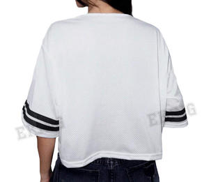 Mujeres personalizado transpirable malla entrenamiento profesional nuevo diseño cosido púrpura malla fútbol americano cuello en V con encaje - Product Image 4