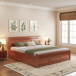 Lit en bois traditionnel avec une sculpture riche et une tête de lit incurvée. Ce style classique est disponible à des prix de gros. - Product Image 3