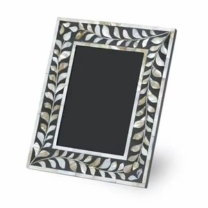 Blue and White <b>Resin</b> and Bone Inlay Photo Frames Handcrafted Bone Inlay Blue and White Frame - Product Image 3