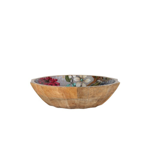 Moda madera y cuenco impreso decoración fruta con hoja de flores cuencos de fruta claros únicos para servir - Product Image 5