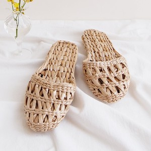 Chaussons de chambre en jacinthe d'eau de qualité supérieure, sandales et claquettes naturelles, directement de l'usine - Product Image 3