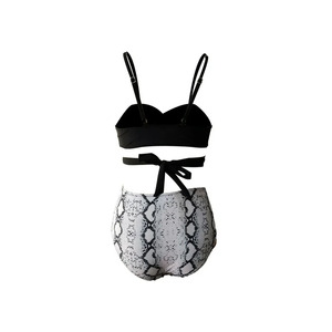 Hot Selling Women <b>Plus</b> <b>Size</b> Backless Animal Print High Waist Three Piece Breathable Quick Dry <b>Bikini</b> Swimsuit <b>Set</b> - Product Image 3
